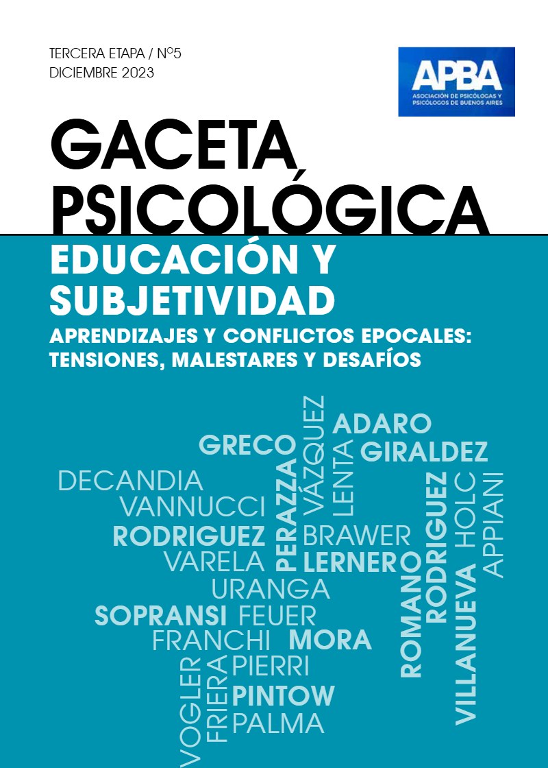 Portada Gaceta Psicológica N° 5 — Educación y subjetividad